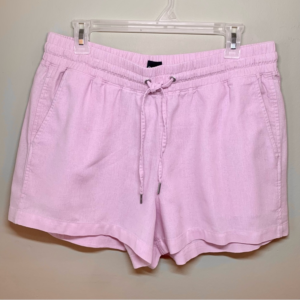 Gap Pink Linen/Rayon Elastic and Drawstring Waist Shorts, Loose Fit, Like New, L